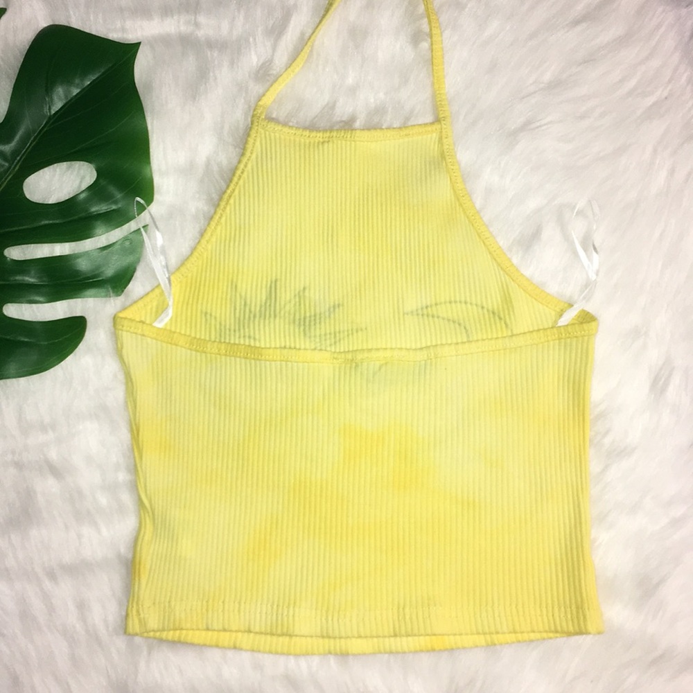 Sun and moon ribbed tie dye halter top - Picture 5 of 6
